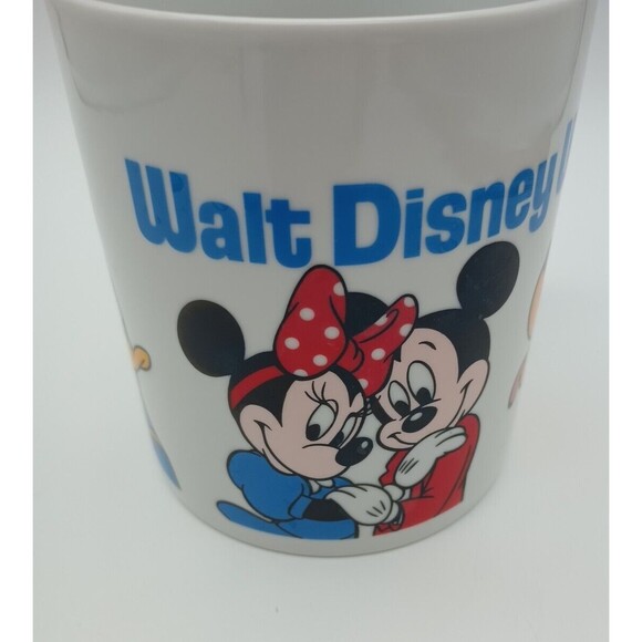 OVERSIZED VINTAGE Walt Disney World Coffee Mug - Mickey Minnie Pluto Goofy - Picture 3 of 9